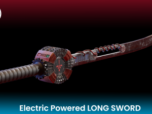 electric powered long sword low poly low-poly 3Dモデル