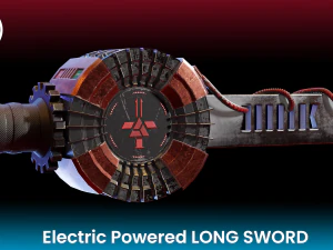 electric powered long sword low poly low-poly 3D Model