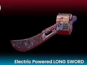 electric powered long sword low poly low-poly 3D Model