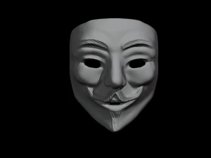 maschera della vendetta: maschera di Guy Fawkes Modello di stampa 3D