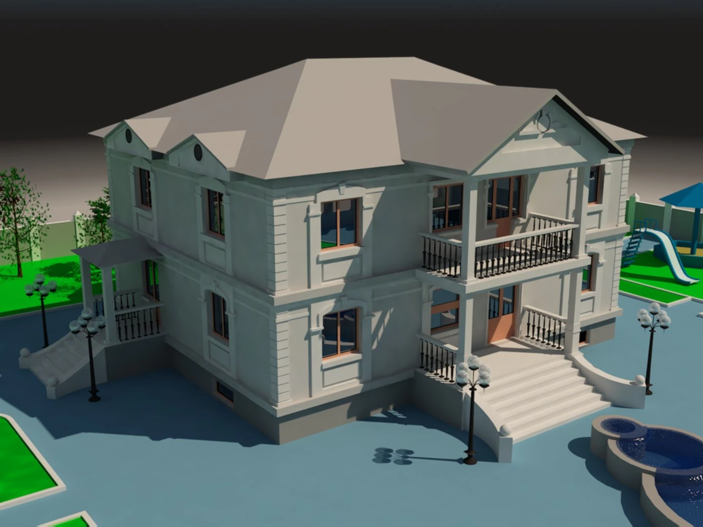european style cottage 3D Model .c4d .max .obj .3ds .fbx .stl .blend
