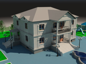 european style cottage 3D Model