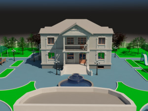 european style cottage 3D 模型