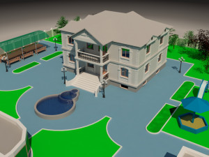 european style cottage 3D 模型