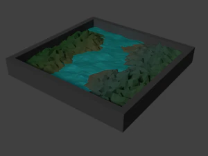 valle di base low poly Modello 3D