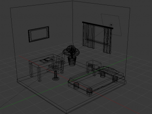 low poly bedroom 3D मॉडल
