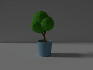 low poly pot plant 3D Model