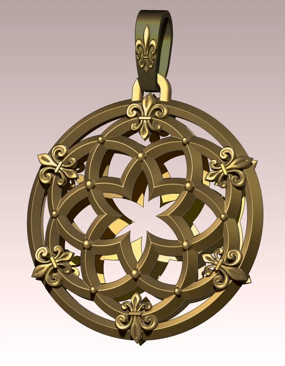 pendant baroque 3D Model .c4d .max .obj .3ds .fbx .stl .blend 