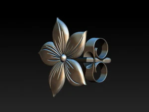 flower earrings 3D Model