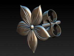 flower earrings 3Dモデル