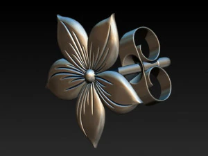 flower earrings 3D Model