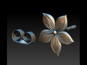 flower earrings 3Dモデル