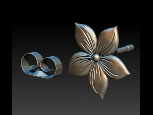 flower earrings 3D Model