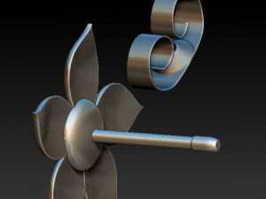 flower earrings 3Dモデル