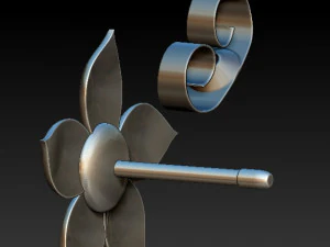flower earrings 3D Model
