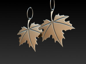 maple earrings 3Dモデル