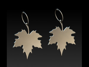 maple earrings Model 3D