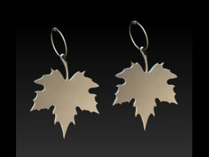 maple earrings 3D Model