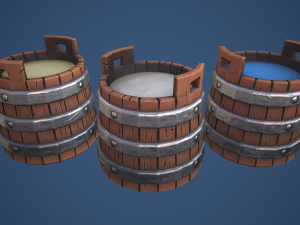 Stylized Village Milk Bucket 3D मॉडल