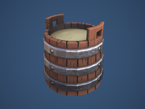 Stylized Village Milk Bucket 3D मॉडल
