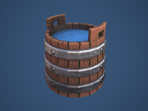 Stylized Village Milk Bucket 3D मॉडल