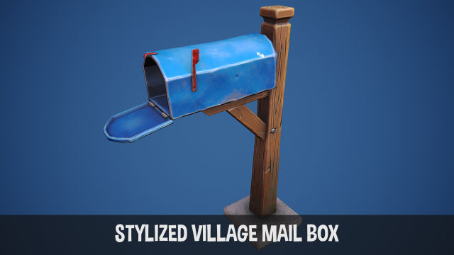 Stylized Village Mailbox 3D 모델 .c4d .max .obj .3ds .fbx .stl .blend 