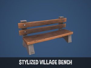 Stylized Village Bench 3D मॉडल