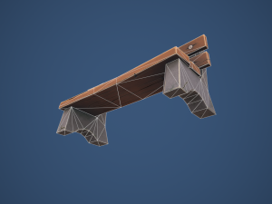 Stylized Village Bench 3D Model