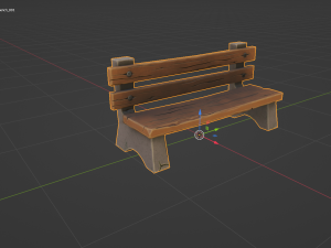Stylized Village Bench 3D Model