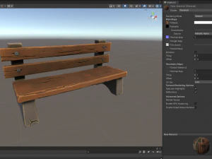 Stylized Village Bench 3D Model