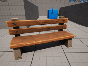 Stylized Village Bench 3D Model