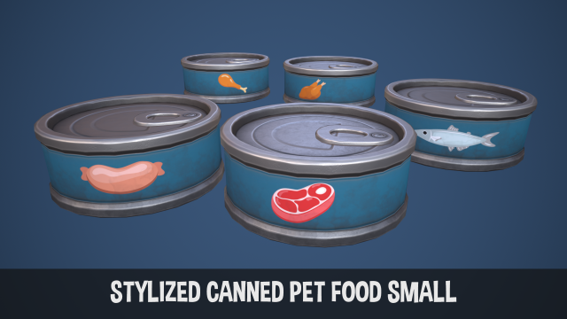 Stylized Canned Pet Food Small 3D मॉडल .c4d .max .obj .3ds .fbx .stl .blend