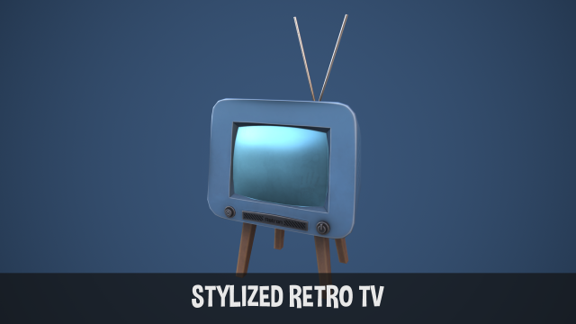 Stylized Retro TV 3D Model .c4d .max .obj .3ds .fbx .stl .blend 