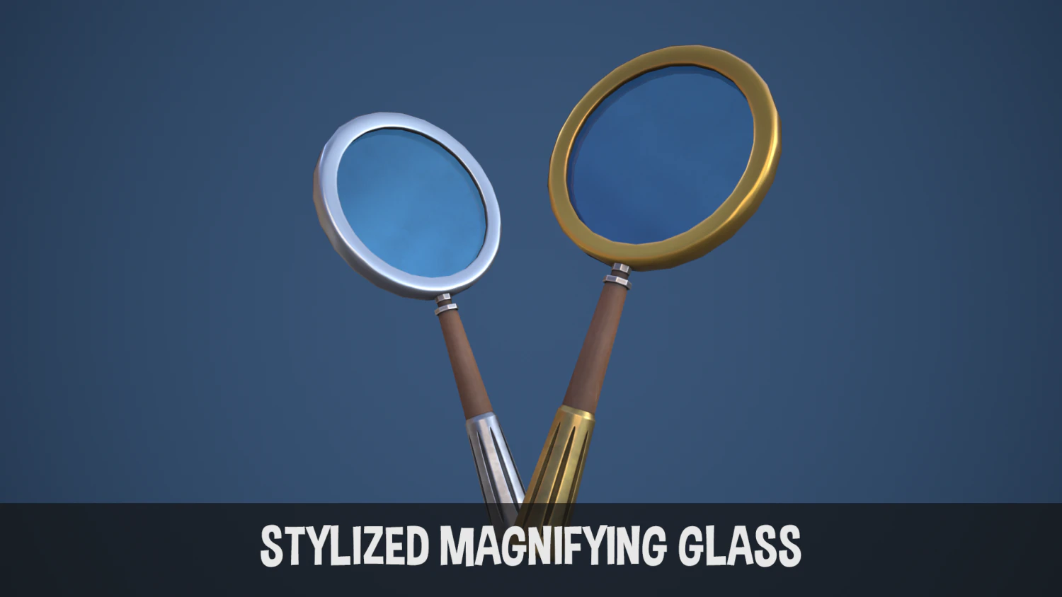 Stylized Magnifying Glass 3D Model .c4d .max .obj .3ds .fbx .stl .blend