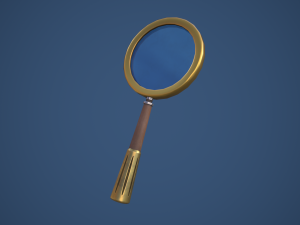 Stylized Magnifying Glass 3D Model