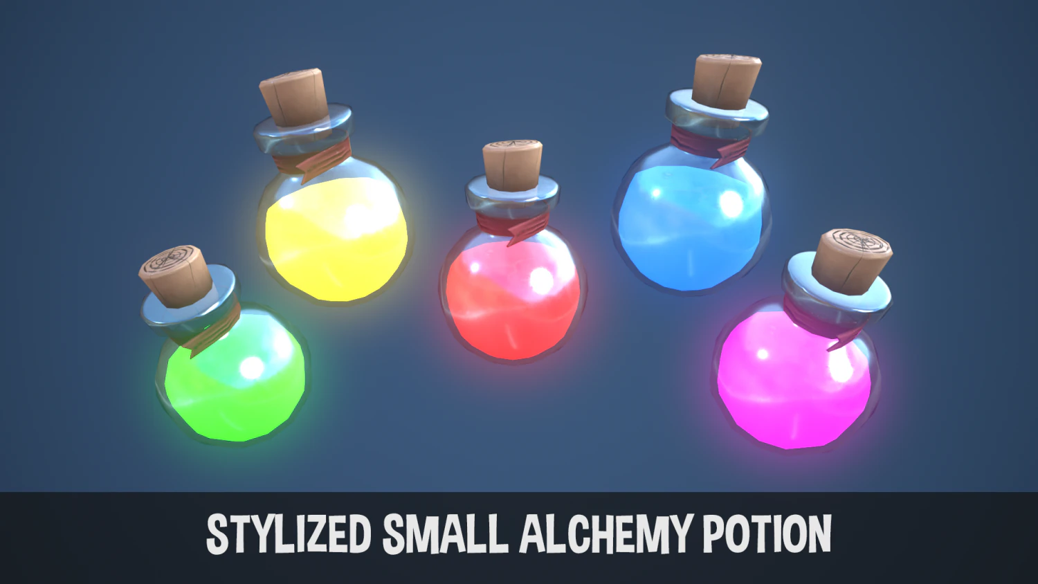 Stylized Small Alchemy Potion 3D Model .c4d .max .obj .3ds .fbx .stl .blend 