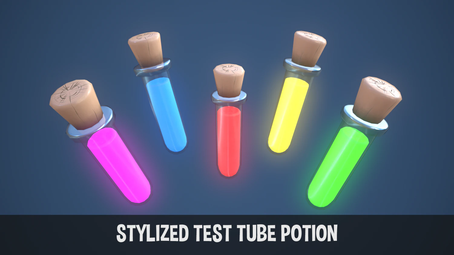 Stylized Test Tube Alchemy Potion 3D Model .c4d .max .obj .3ds .fbx .stl .blend