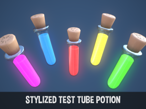 Stylized Test Tube Alchemy Potion Model 3D