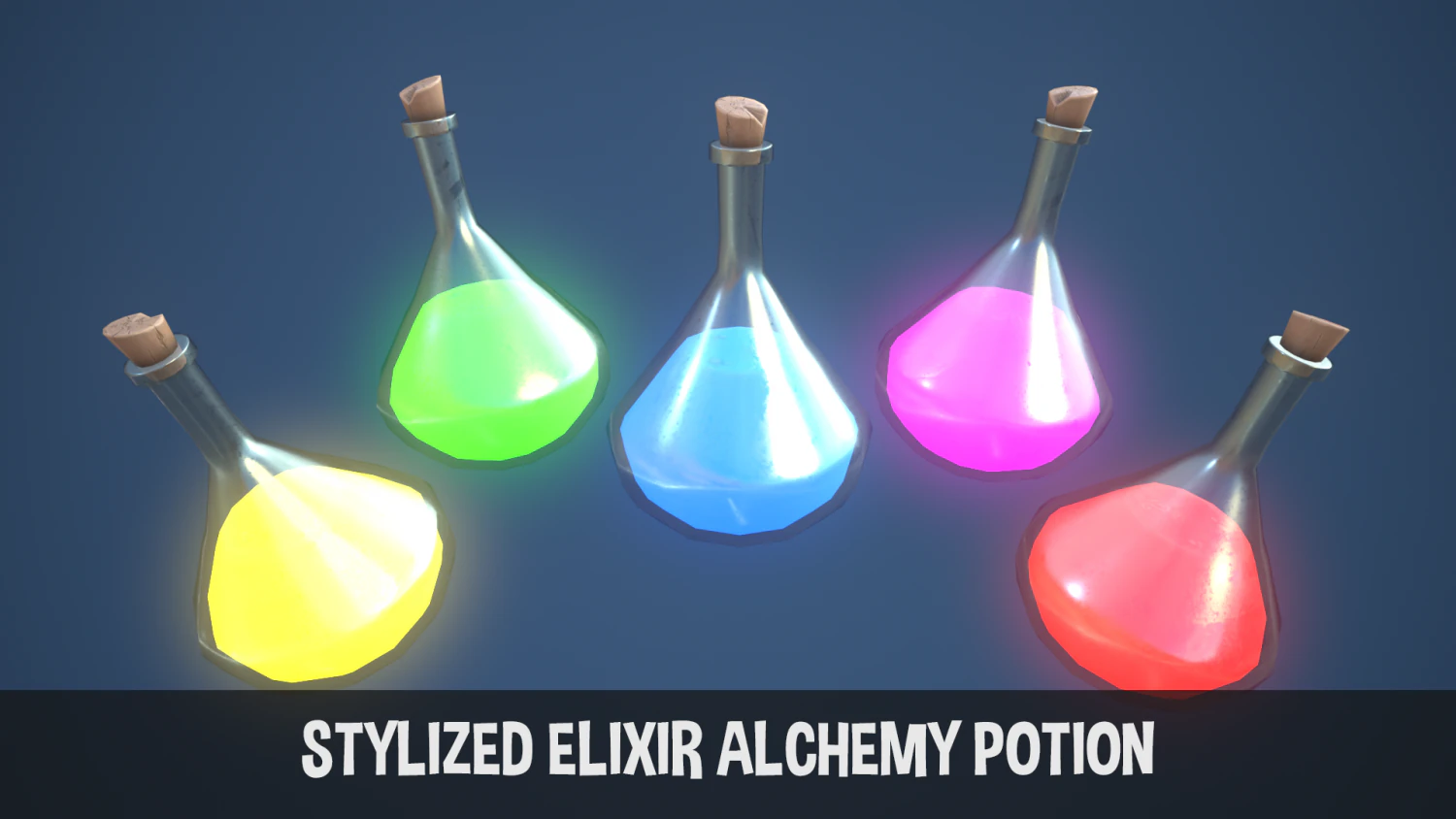 Stylized Elixir Alchemy Potion 3D Model .c4d .max .obj .3ds .fbx .stl .blend 