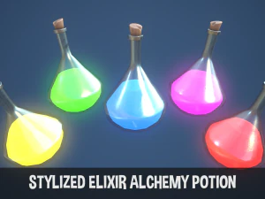 程式化的长生不老药炼金药水 3D 模型