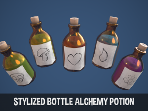 Stylized Bottle Alchemy Potion 3D Model