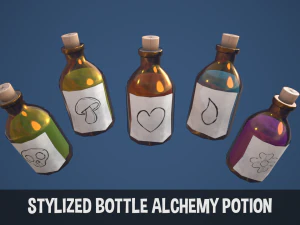 程式化的瓶子炼金药水 3D 模型