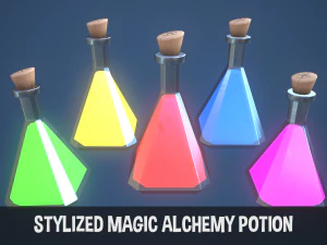 程式化的魔法炼金药水 3D 模型