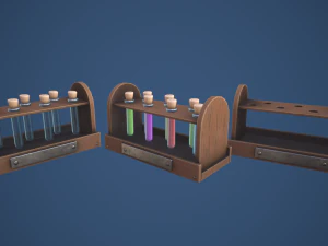 Stylized Alchemy Potion Rack 3D Model