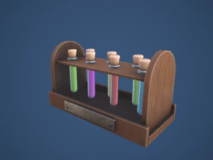 Stylized Alchemy Potion Rack 3D Model
