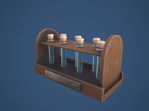 Stylized Alchemy Potion Rack 3D Model