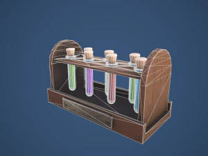 Stylized Alchemy Potion Rack 3D Model