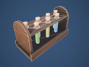Stylized Alchemy Potion Rack 3D Model