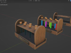 Stylized Alchemy Potion Rack 3D Model