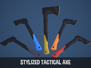 Stylized Tactical Axe 3D Model